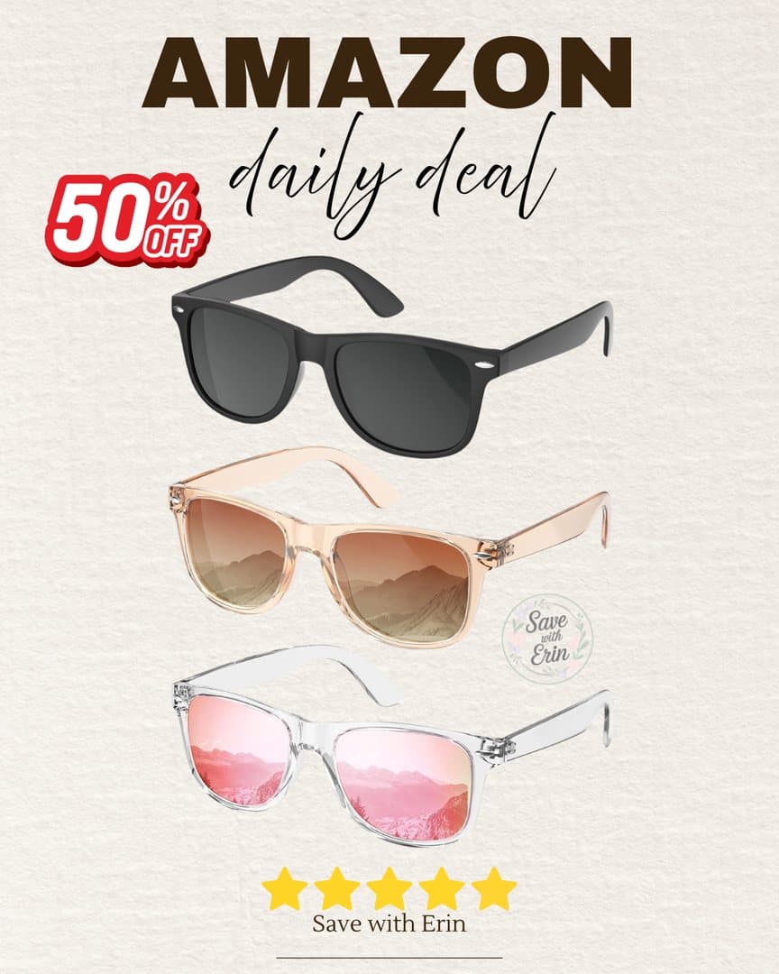 Daily deal card for a 3 pack of sunglasses