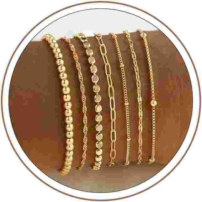 Turandoss Gold Bracelets Set --6~7 Pcs