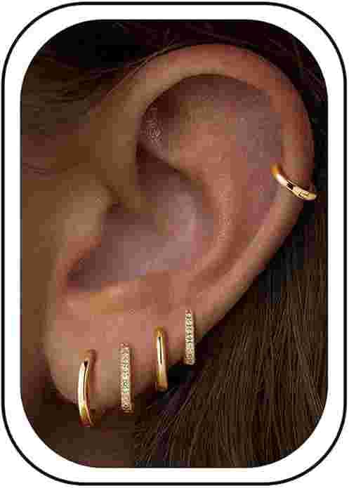 Turandoss Hoop Earrings --5 Pairs
