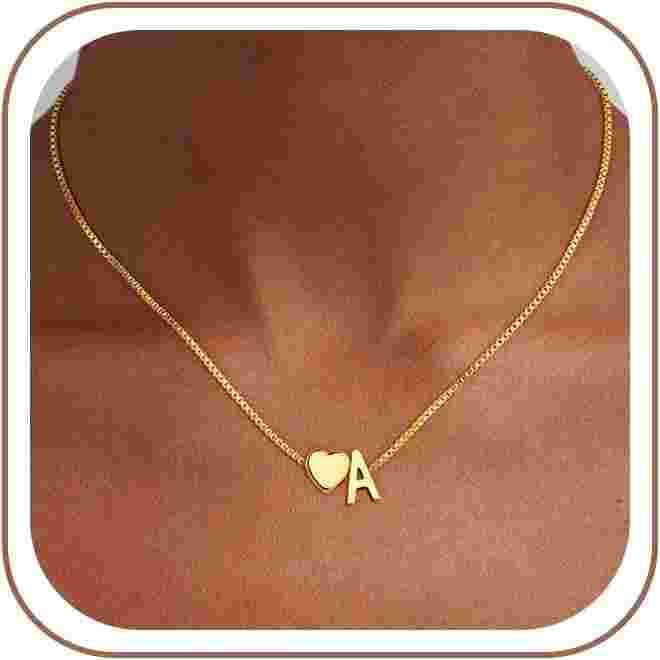 Eaciy Heart Initial Necklaces