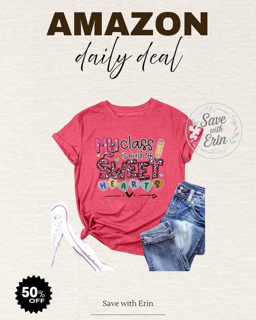 Daily deal card for a back to school graphic shirt