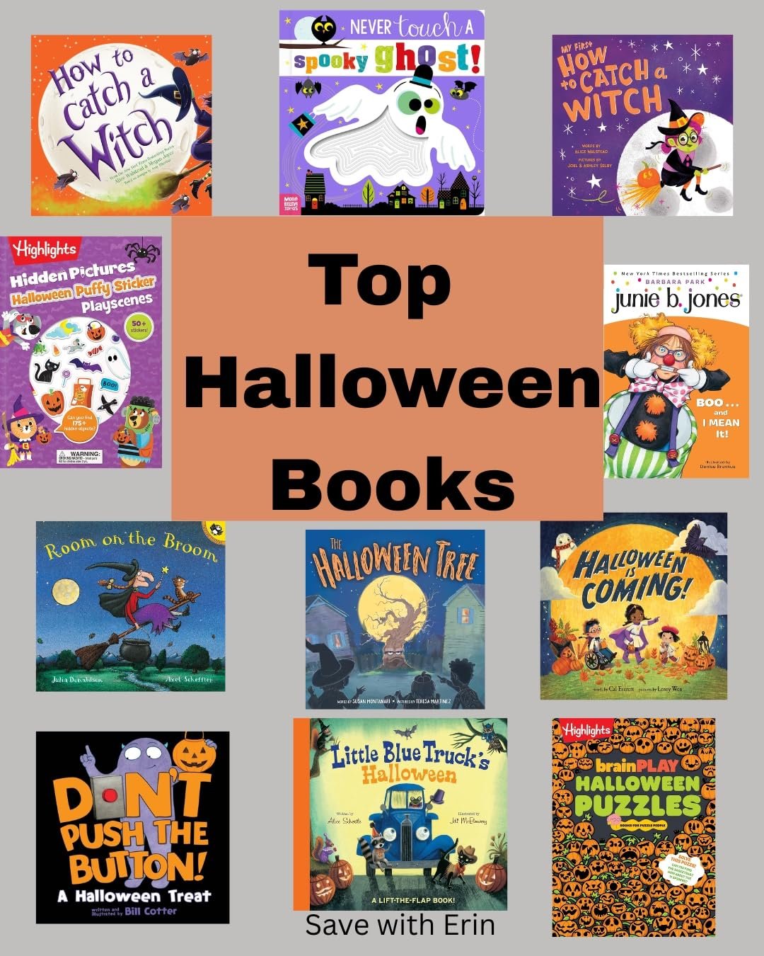 Save with Erin Halloween Books collage